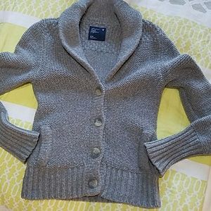 Grey wool Knit sweater with rabbit hair